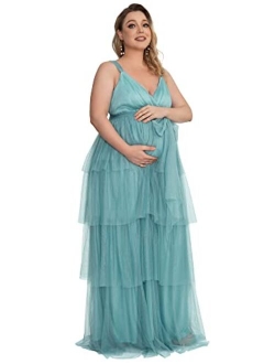 Women Plus Size V Neck A Line Maternity Party Dresses for Baby Shower 20794-PZ