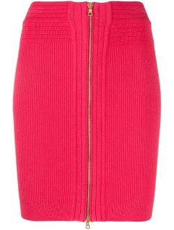 high-waisted knitted miniskirt