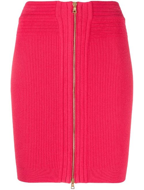 Balmain high-waisted knitted miniskirt