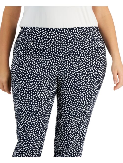 Alfani Plus Size Printed Tummy-Control Pants, Created for Macy's