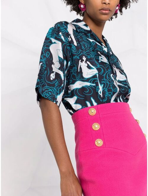 Balmain button detail mini skirt