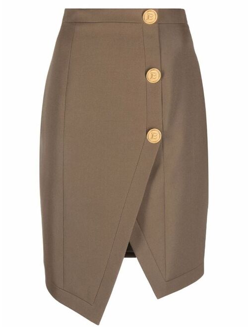 Balmain asymmetric high-waisted skirt