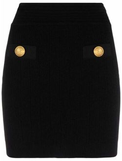 decorative button mini skirt