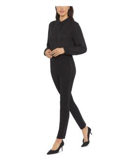 Women's Ponte-Knit Clean-Front Skinny Ankle Pants