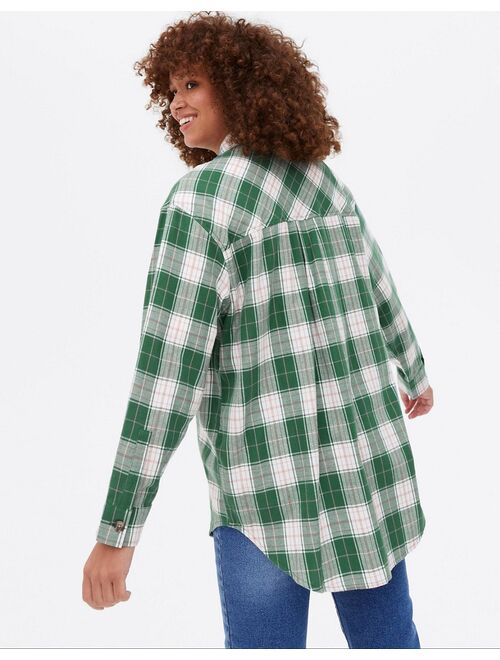 New Look check shacket in green
