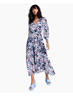 Floral-Print Wrap Maxi Dress, Created for Macy's