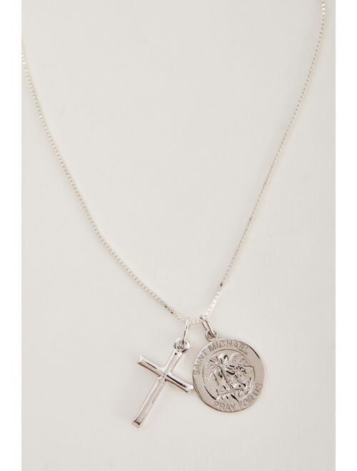 Urban outfitters The M Jewelers Saint Michael Cross Necklace