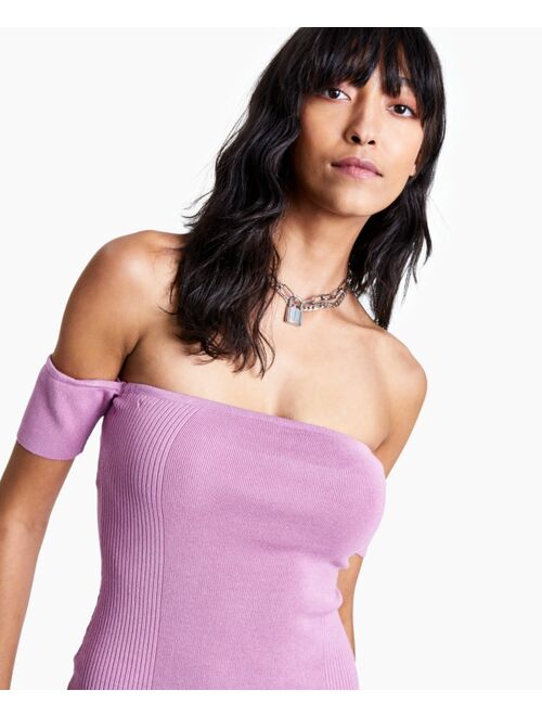 Bar III Off-The-Shoulder Sweater Dress, Created for Macy's