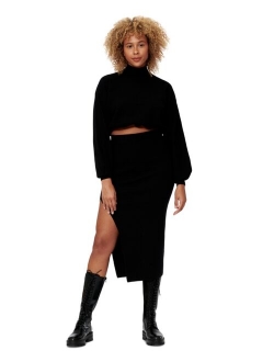 Sofia Richie Side-Slit Sweater Skirt