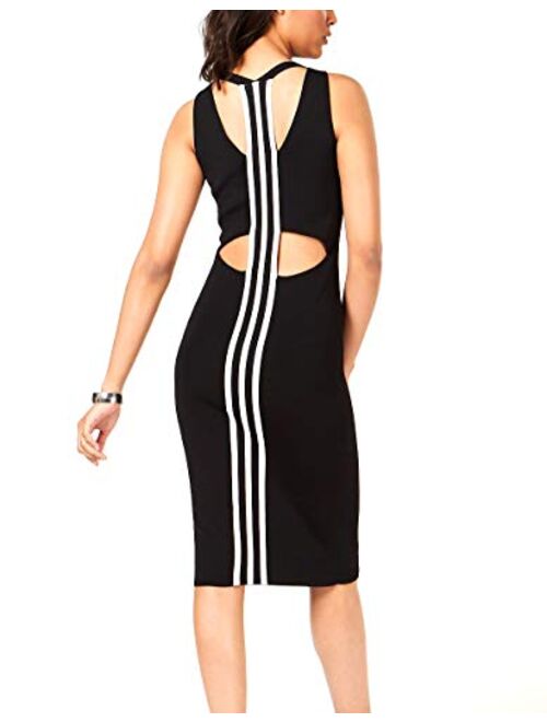 Bar III Womens Cutout Varsity-Stripe Bodycon Dress