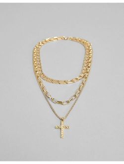 layered chain necklace in gold
