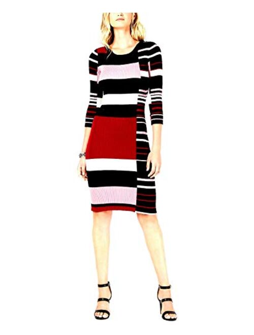 Bar III Womens Striped Sweater Dress