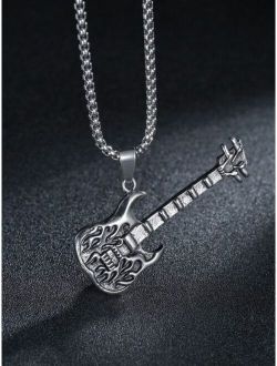 Men Musical Instrument Charm Necklace