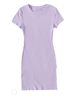 Women's Short Sleeve Pencil Dress Casual Basic Bodycon T Shirt Mini Dresses