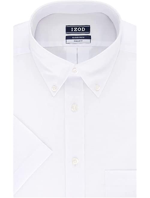 IZOD Men's Regular Fit Short Sleeve Solid Dress Shirt