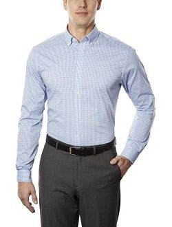 Men's Dress Shirt Slim Fit Stretch Cool FX Cooling Collar Check