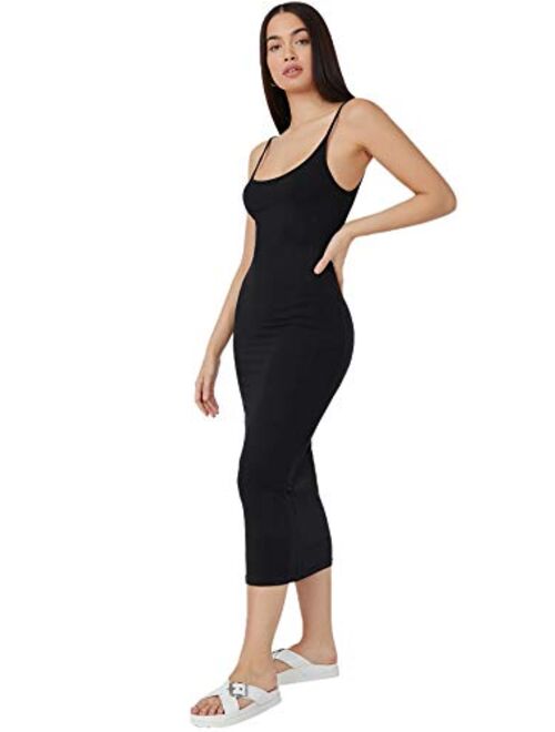 SheIn Women's Sleeveless Strappy Bodycon Pencil Plain Casual Long Maxi Cami Dress