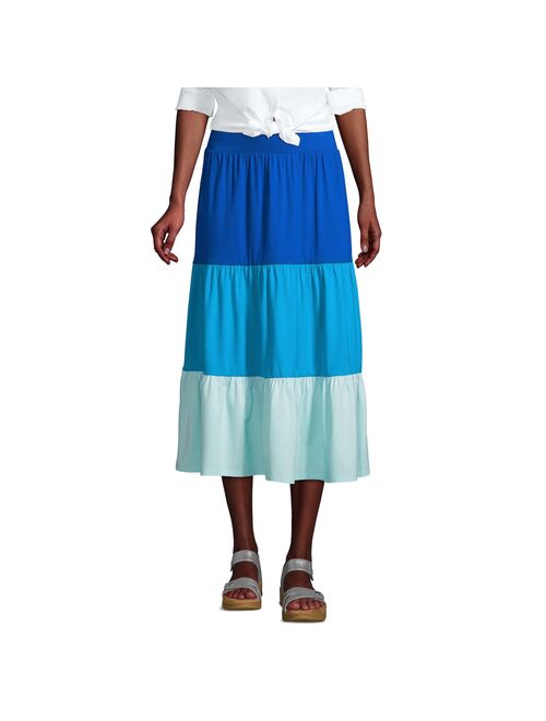 Women's Lands' End Tiered Midi Skirt