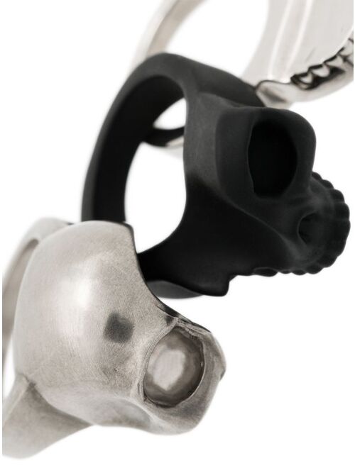 Alexander McQueen three-piece Skull motif ring