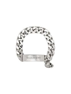 skull-charm chain-link bracelet