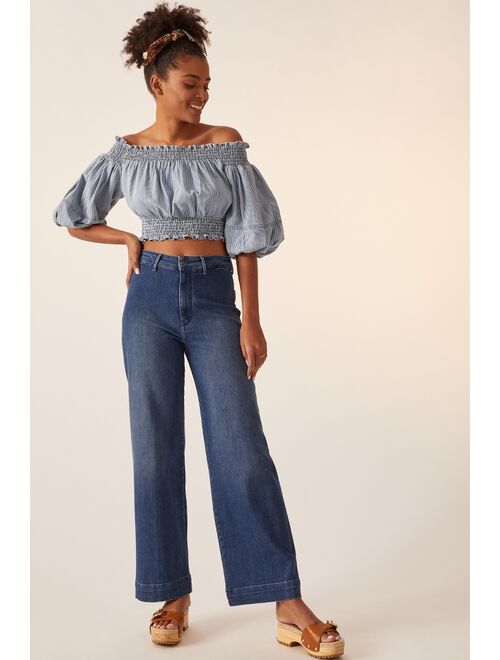 Buy Pilcro The Skipper High-Rise Wide-Leg Jeans online | Topofstyle