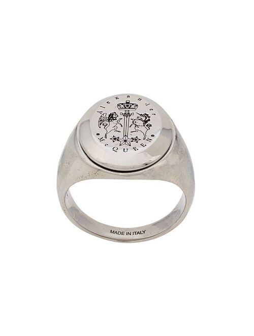 Alexander McQueen engraved signet ring