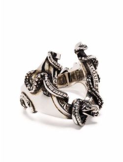 snake-embellished cut-out ring