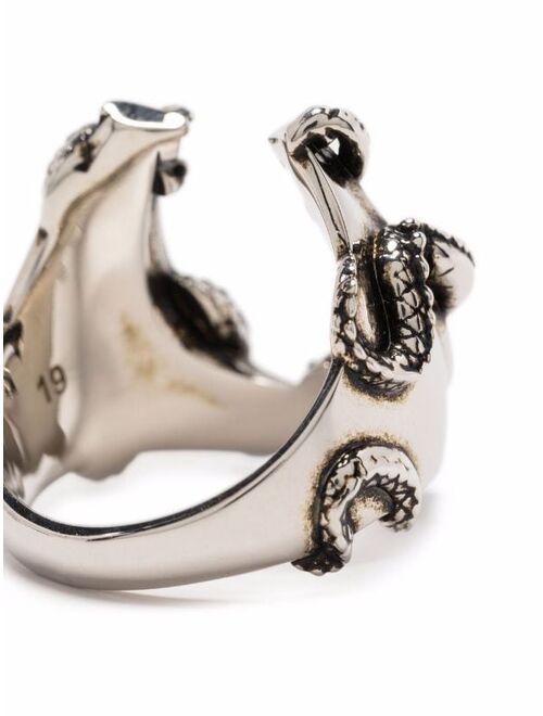 Alexander McQueen snake-embellished cut-out ring