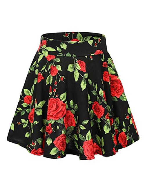 Urban CoCo Women's Mini Skater Flared Skirt Printed and Solid Tennis Skirt