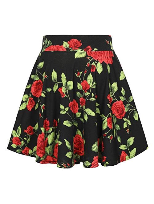 Urban CoCo Women's Mini Skater Flared Skirt Printed and Solid Tennis Skirt