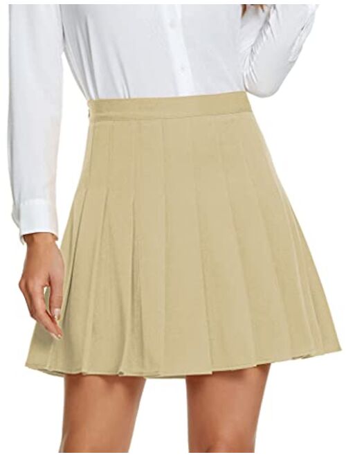 Urban CoCo Women's Pleated Skirt High Waisted Skater Tennis School Uniform Skirt
