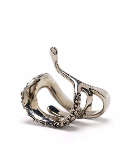 Alexander McQueen brass crystal embellished earring