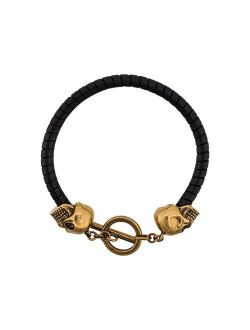 Skull leather bracelet
