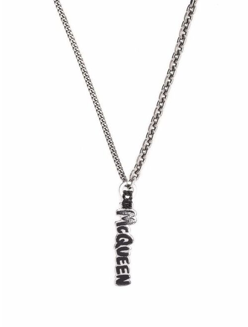 Alexander McQueen logo-plaque chain necklace