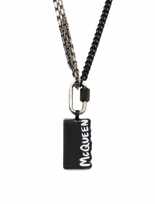 Alexander McQueen graffiti pendant necklace