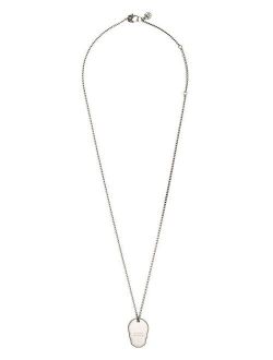 Skull Tag curb-chain necklace