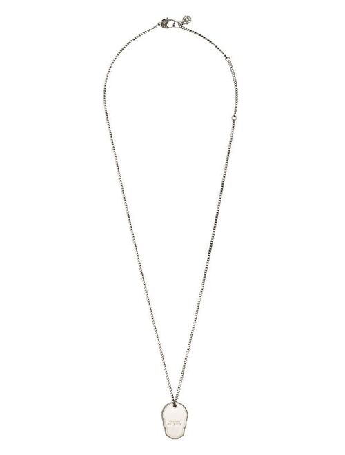 Alexander McQueen Skull Tag curb-chain necklace
