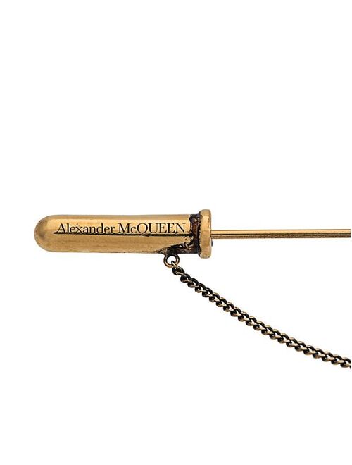 Alexander McQueen embellished skull brooch
