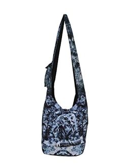 The Collection Royal Tie Dye Cotton Sling Crossbody Shoulder Graphic Hobo Bag
