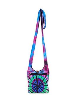 The Collection Royal Tie Dye Cotton Sling Crossbody Shoulder Graphic Mini Hobo Bag