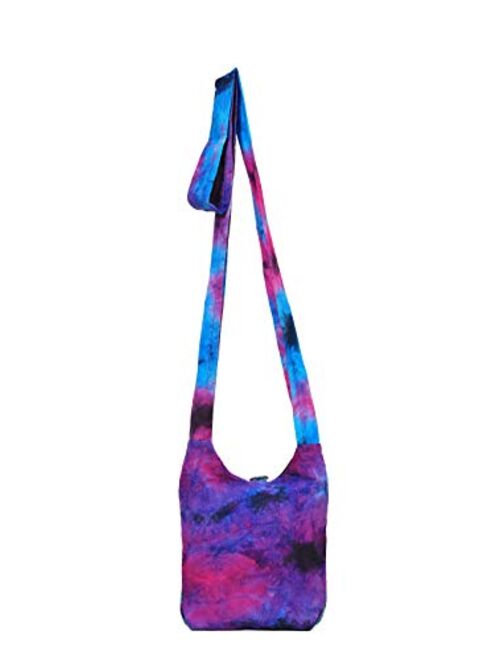The Collection Royal Tie Dye Cotton Sling Crossbody Shoulder Graphic Mini Hobo Bag