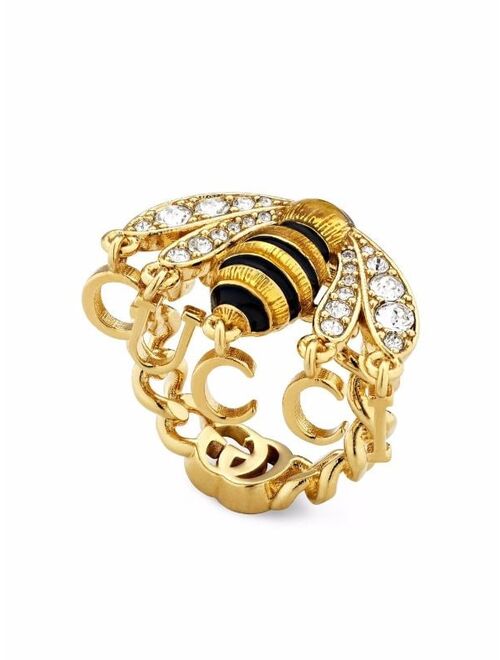 Gucci script bee ring