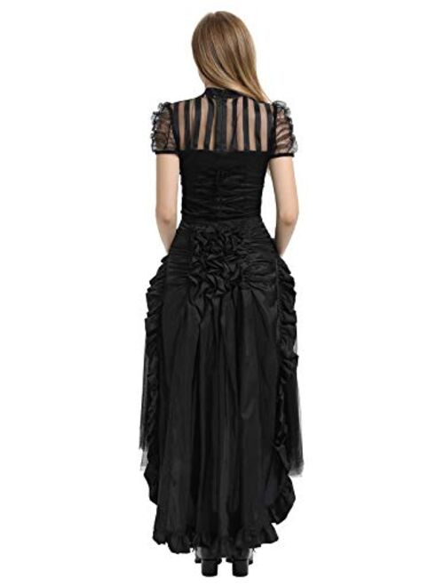 Belle Poque Women's Steampunk Gothic Wrap Skirt Victorian Ruffles Pirate Skirt