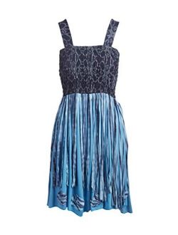 THE COLLECTION ROYAL Tie Dye Sleeveless Dress with Fringe Overlay