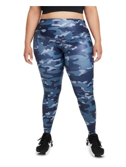 Dri-FIT One Plus Size Mid-Rise Camo-Print Leggings