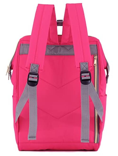 Himawari Travel School Backpack with USB Charging Port 15.6 Inch Doctor Work Bag for Women&Men College Students(900D-USB Rose Red)