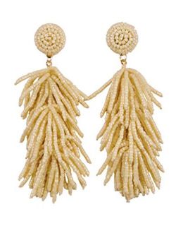 The Collection Royal Glass Beaded Fringe Drop Stud Earring