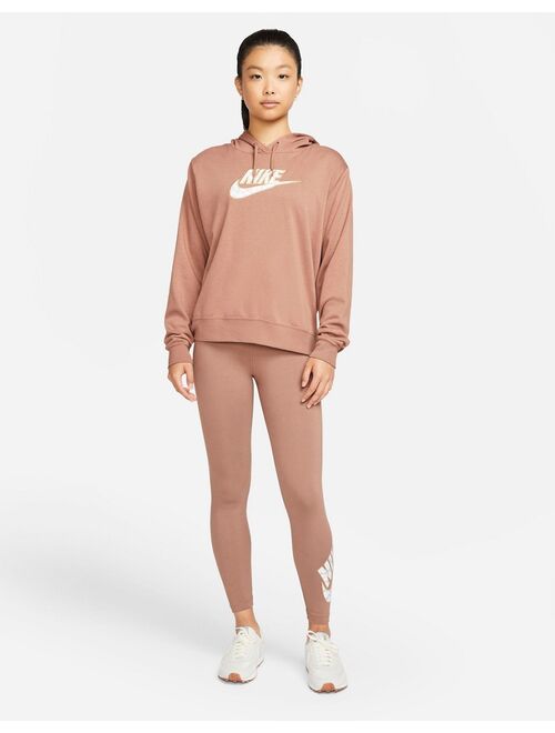 Nike animal print logo leggings in brown