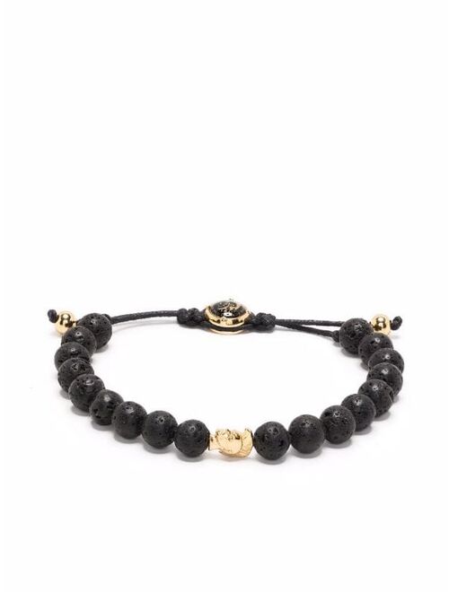 Diesel lava-beads logo-pendant bracelet