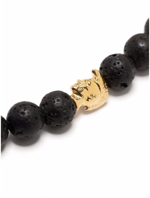 Diesel lava-beads logo-pendant bracelet